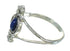 Southwest Lapis Genuine Sterling Silver Flower Ring Size 6-1/2 YX89676